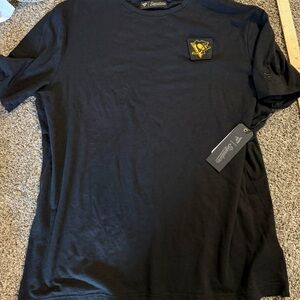 NWT FANATICS Signature Black Tee with Yellow Logo PITTSBURGH PENGUINS XL LARGE